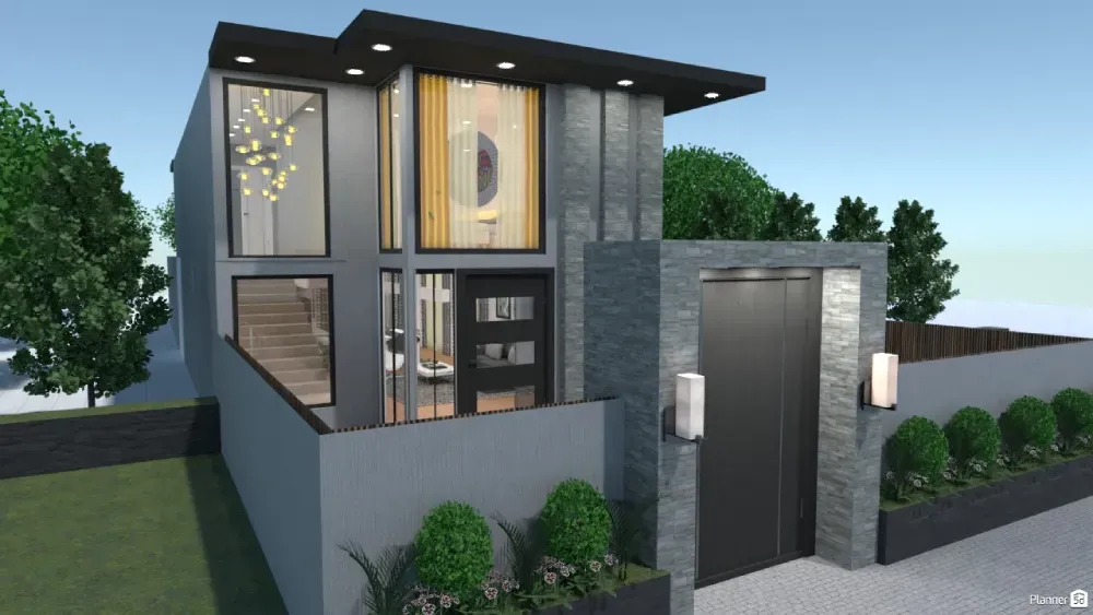 Planta de casa 2 andares moderna