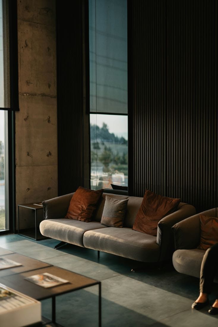 Casas con doble altura de techos. decoración sala de estar