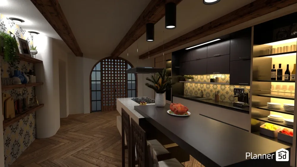 Cozinha planejada com ilha. | Planner 5D