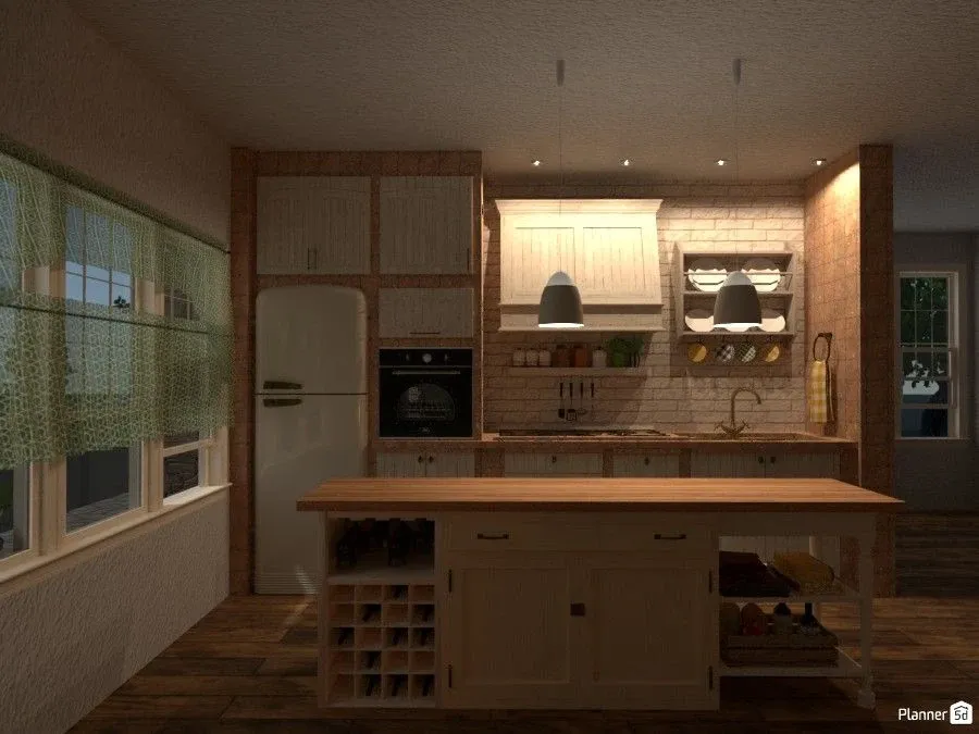 Cozinha planejada com ilha central