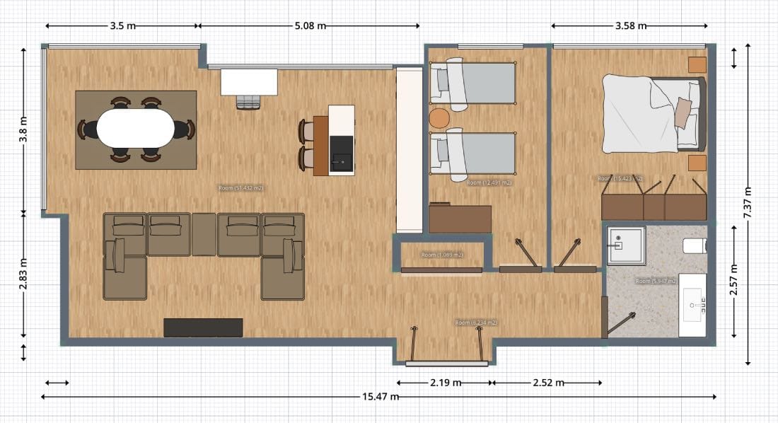 Planos de casas modernas de 100 m², casa de dos habitaciones