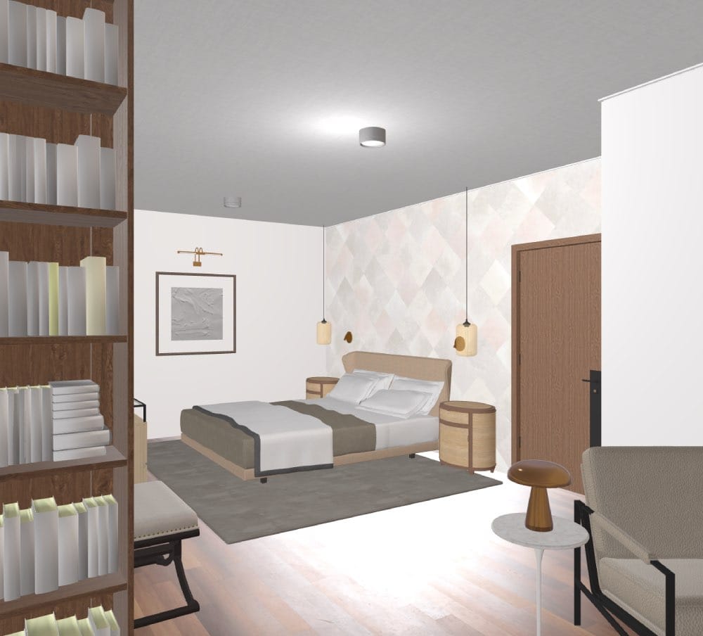 render 3d dormitorio moderno