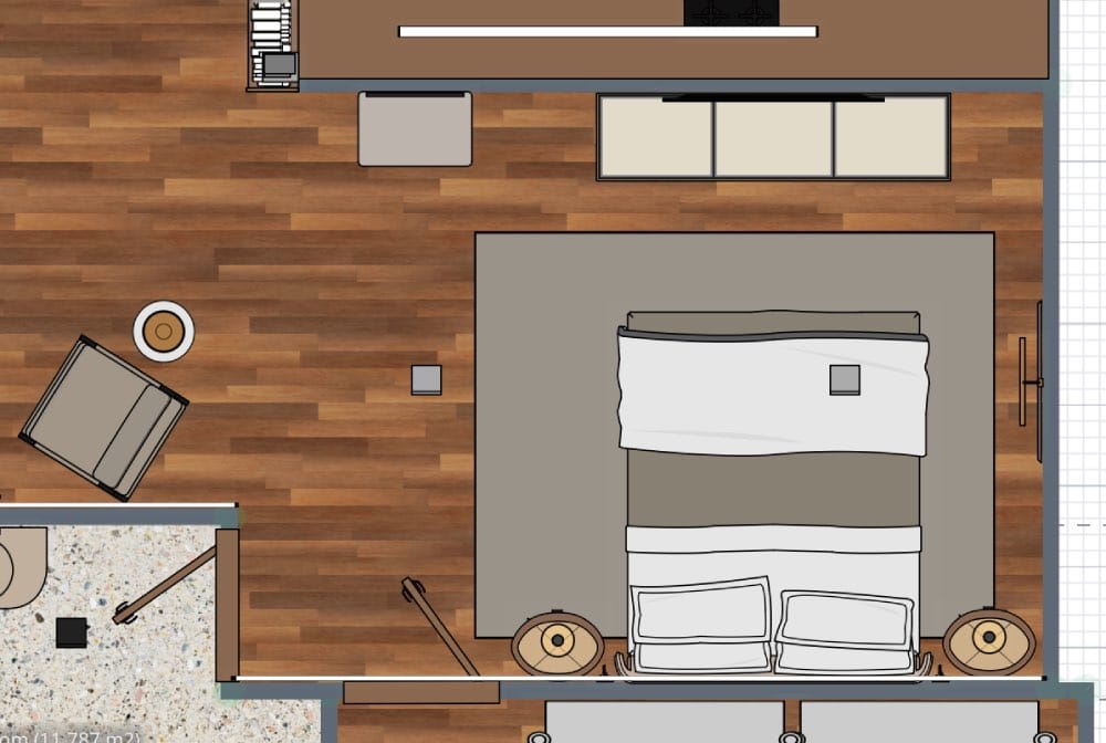 plano de dormitorio en 2d, planner 5d