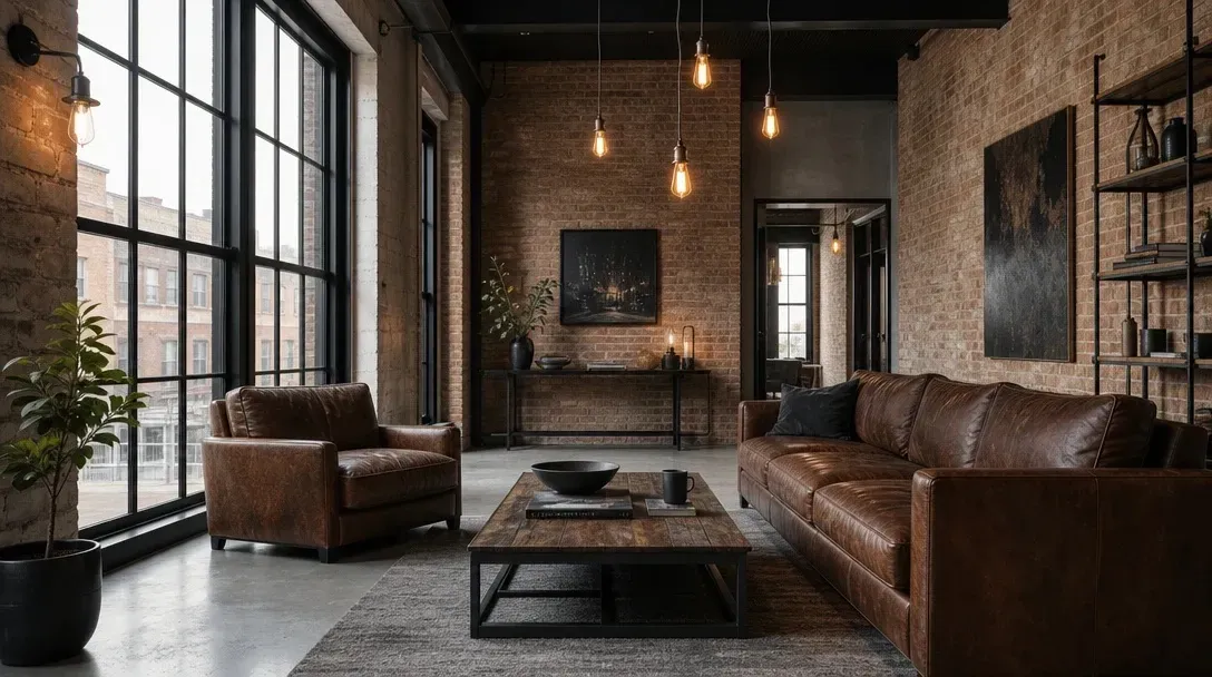 AI interior design prompts, industrial loft design