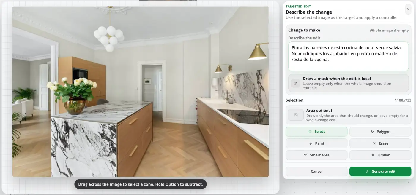 diseño de interiores con ia, planner 5d, colores de cocinas