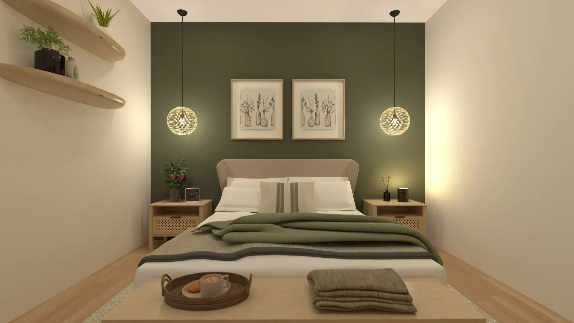 como decorar quarto, render 3D de quarto