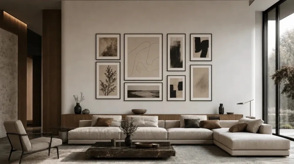 living room with proper gallery placement