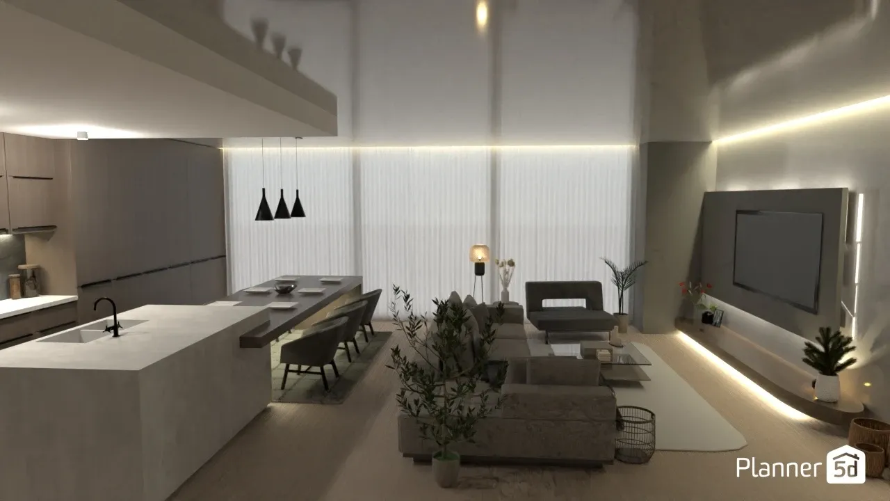 Projeto de apartamento reformado criado no Planner 5D