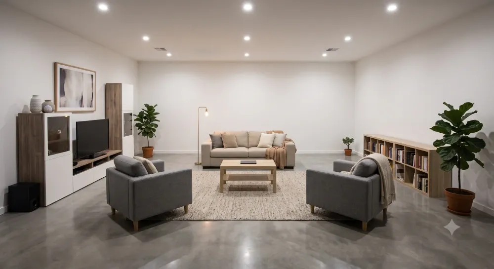centered furniture layout