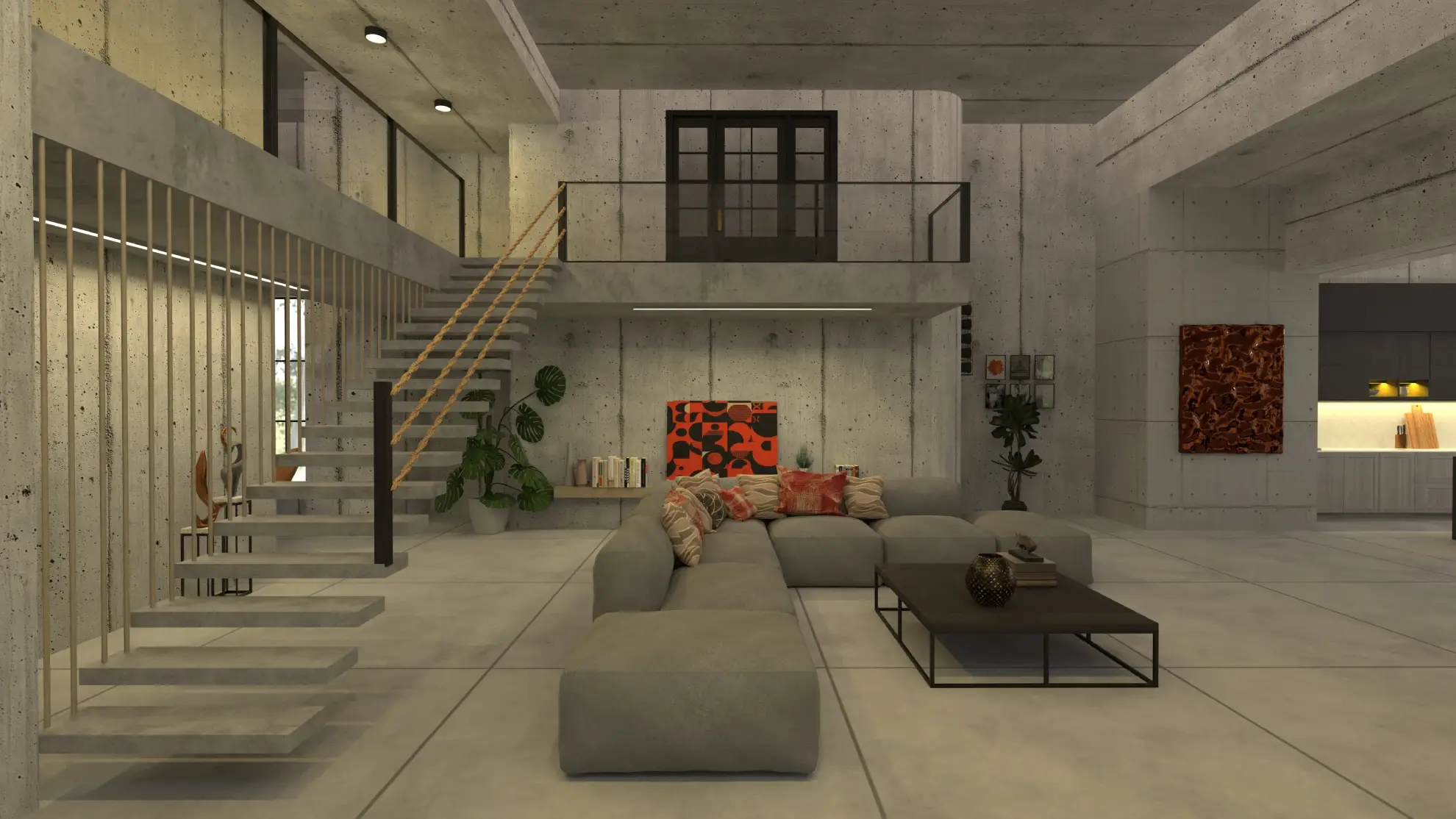 Best tips for home staging, 3D loft render created with Planner 5D
