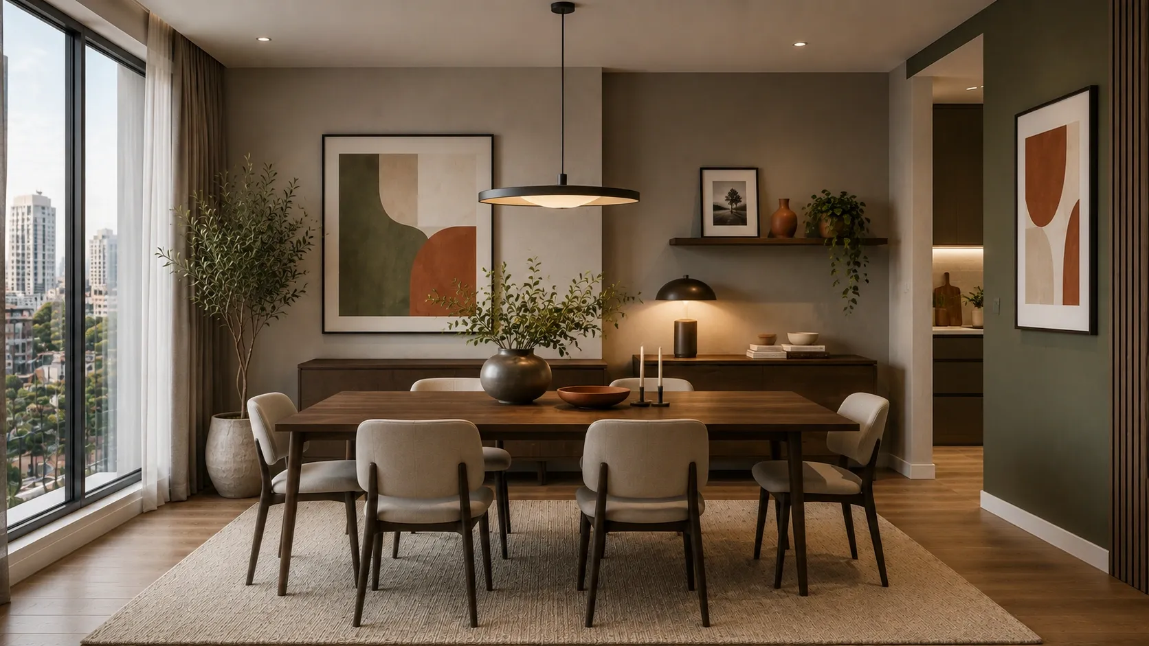 How to style a modern apartment, modern dining room area