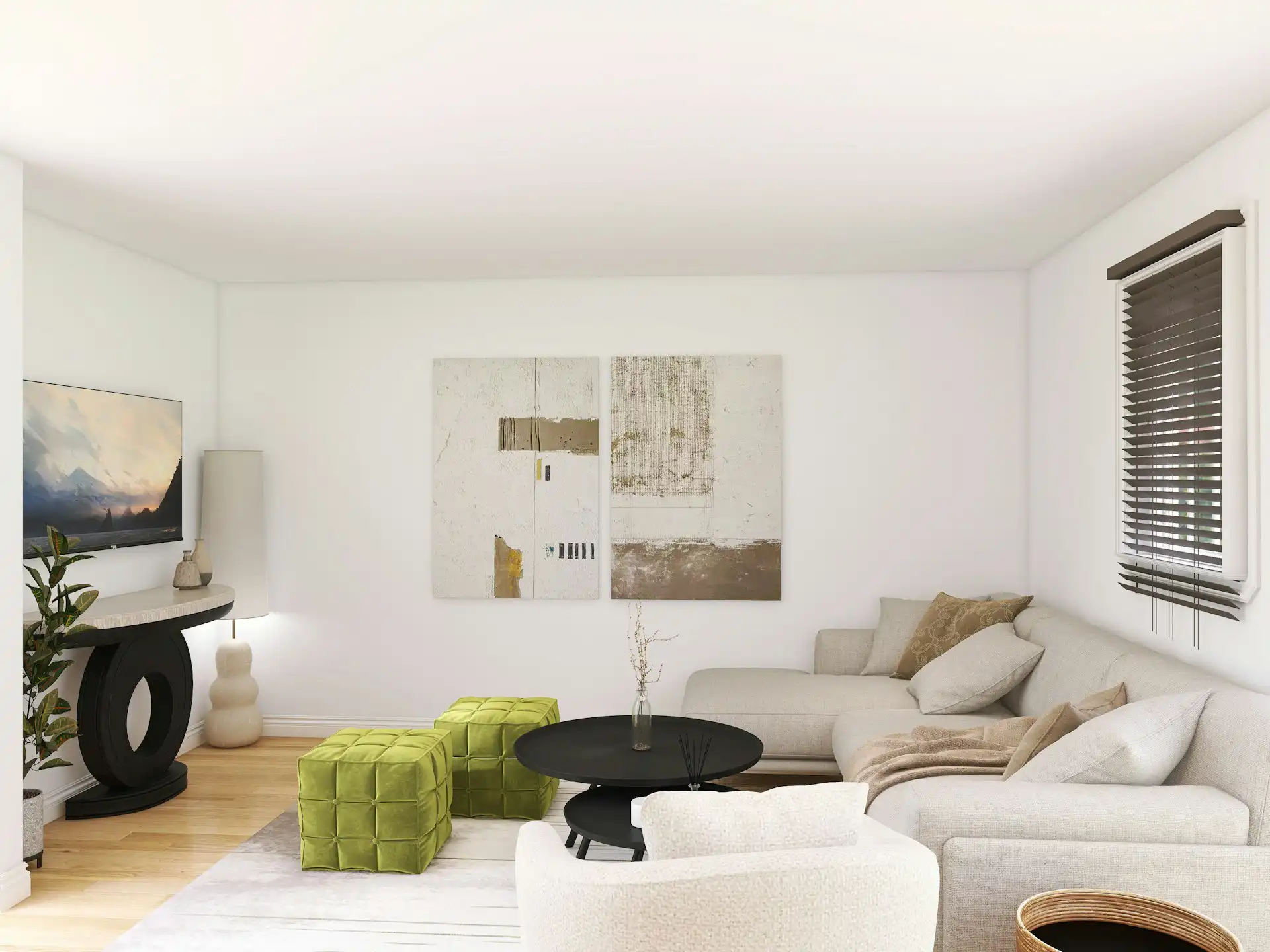 how to syle a modern apartment, small modern living room interior design