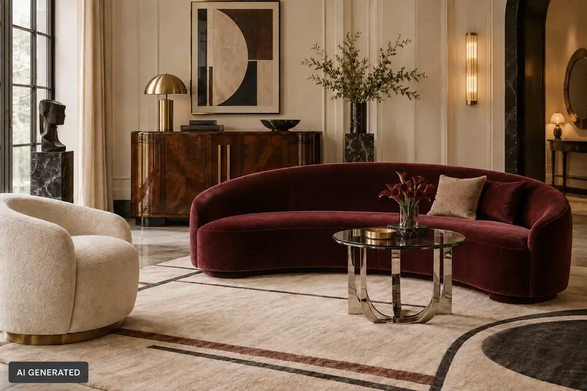 what is art deco interior style, art deco living room