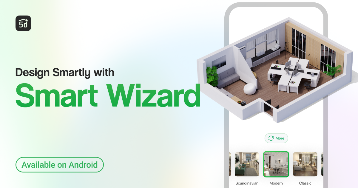 Atualizações no Smart Wizard do Planner 5D para Android: Novos estilos ...