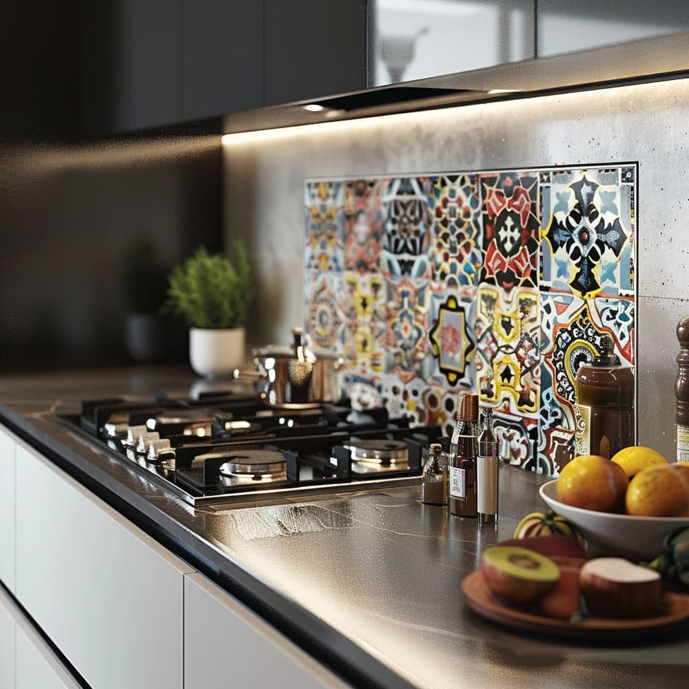 Tapis Cuisine Lavable - Antidérapant, Motif Zellige
