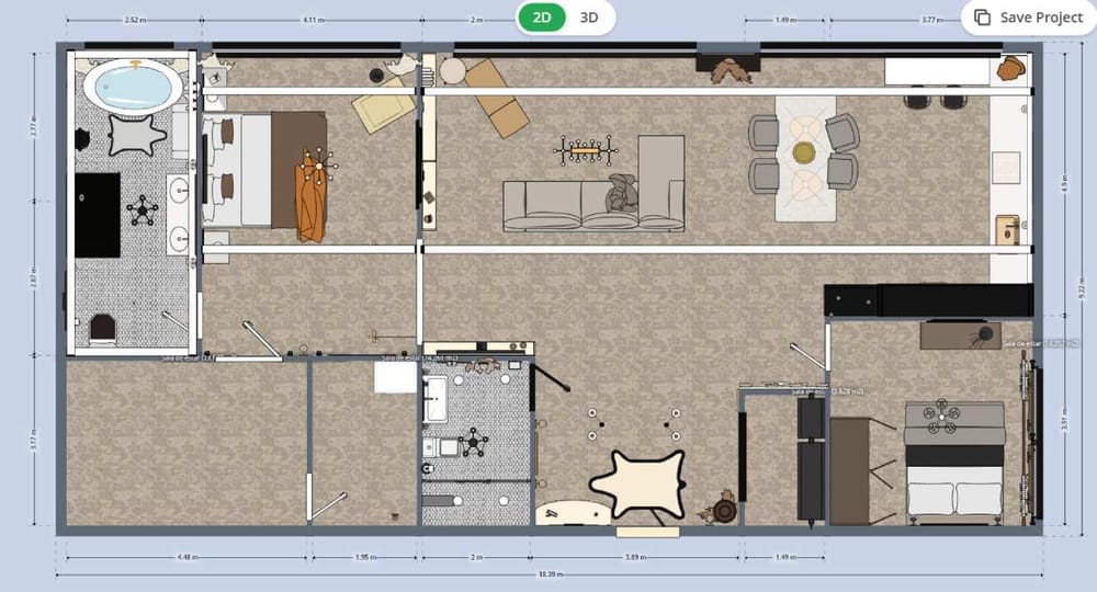 16 plantas de apartamentos de 3 quartos | Planner 5D