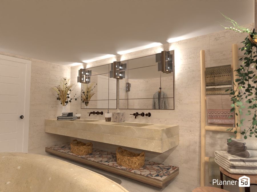 5 estilos de diseño de baños vistos en Planner 5D