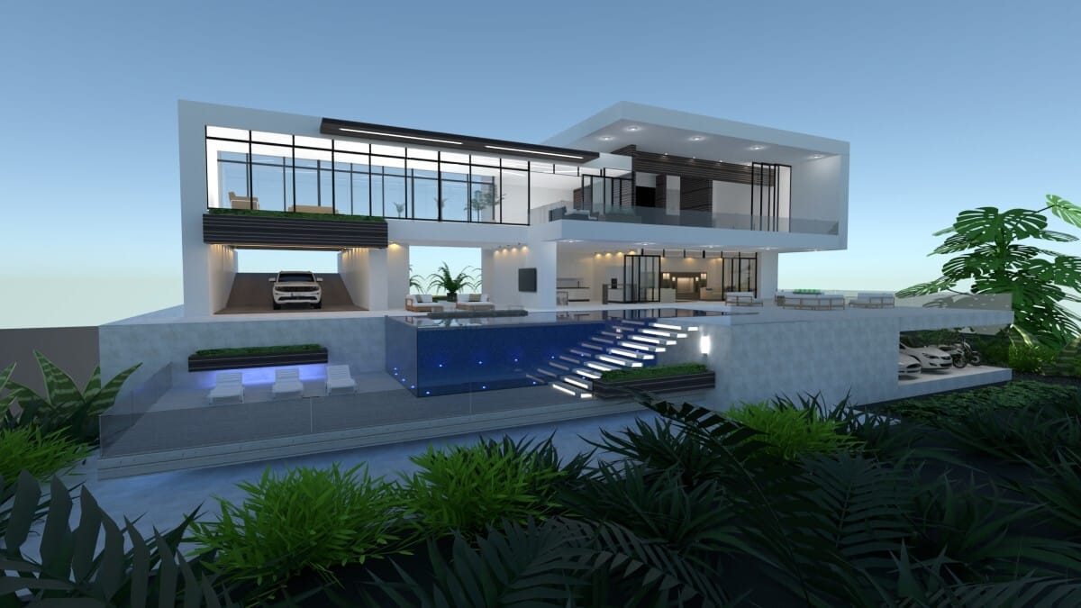 13 software de diseño de interiores, render 3D de casa moderna