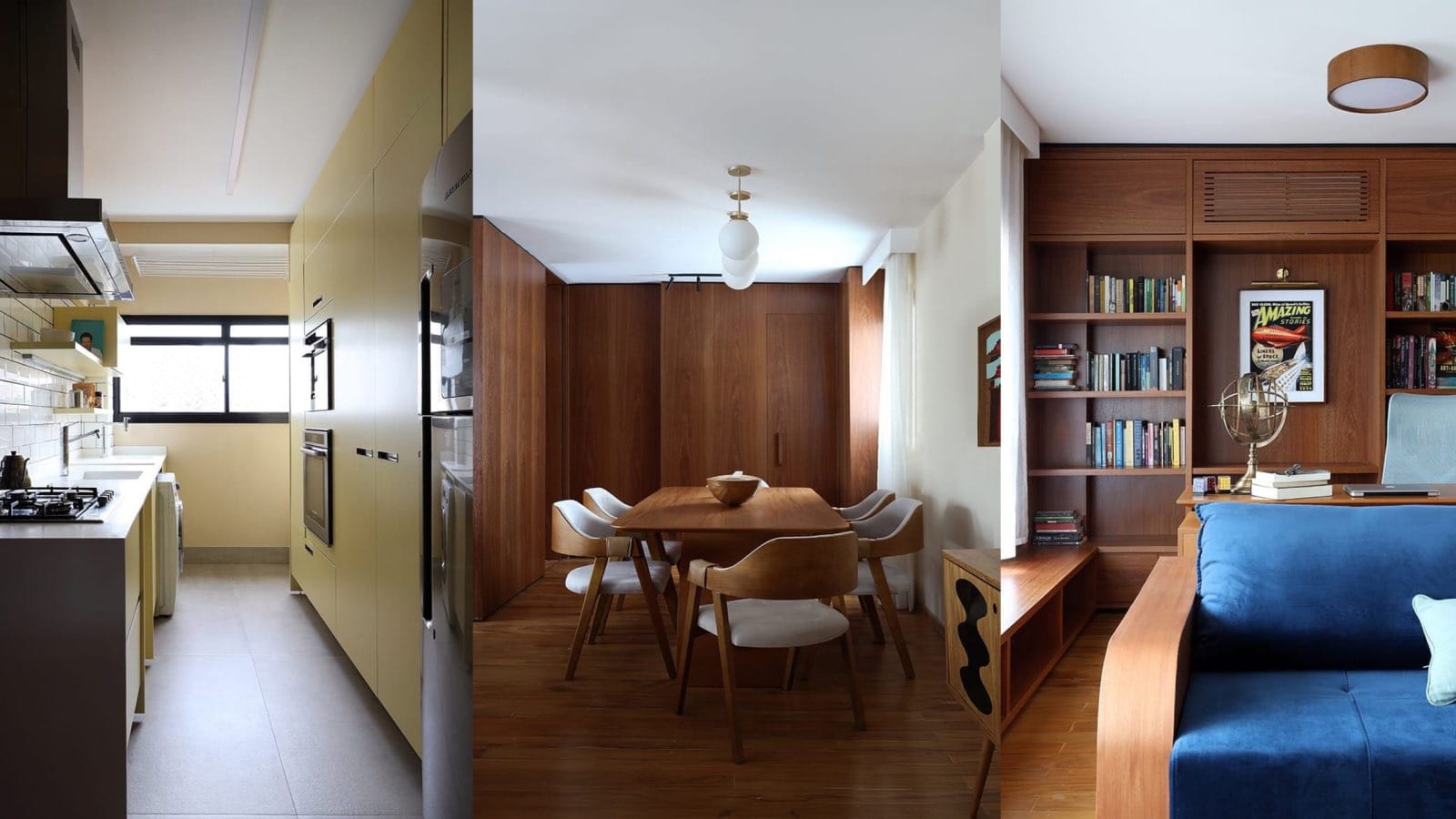 apartamento de diseño en sao paulo, decoración retrofuturista con madera