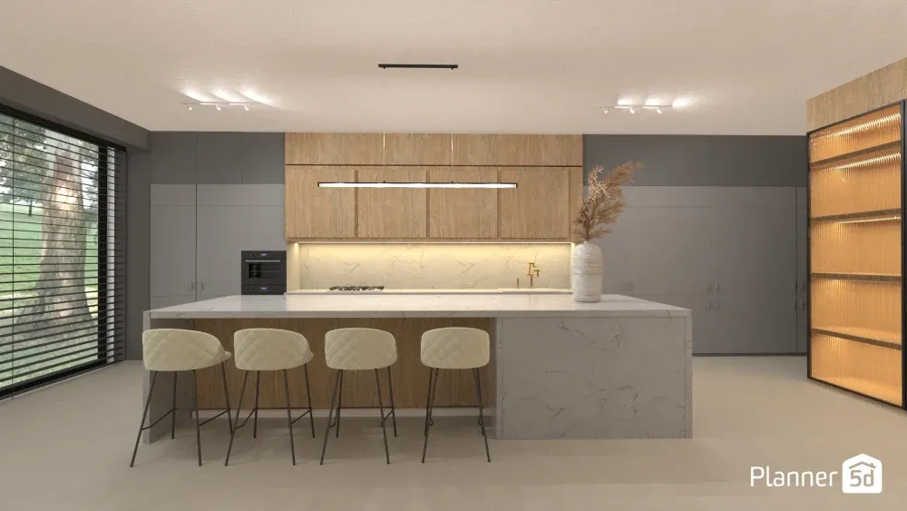 Kitchen designed with Planner 5D kitchen designer