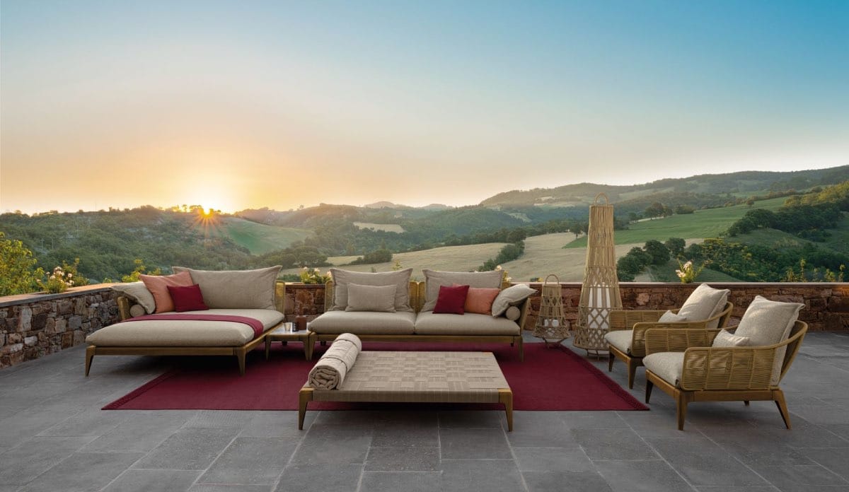 muebles de jardin modernos, jardín con vistas al campo