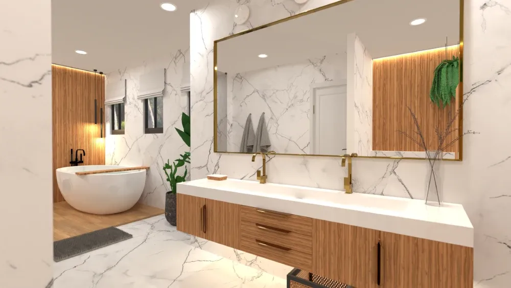 modern bathroom designed with Planner 5D