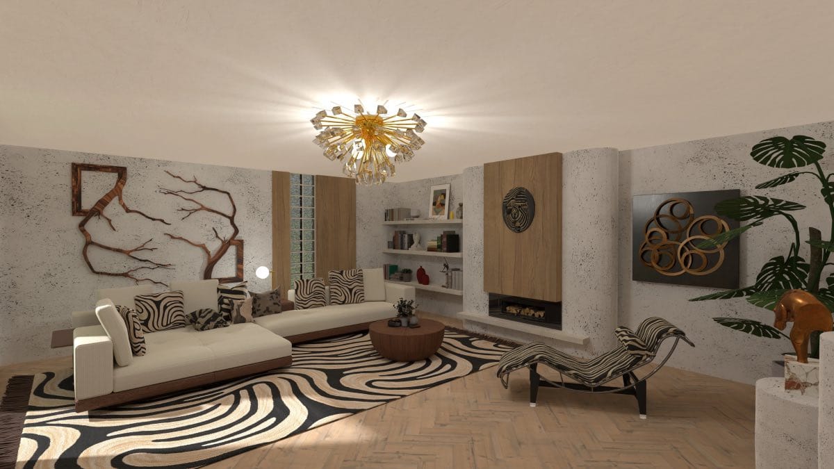 render 3d de sala de estar, cómo usar planner 5d, decoración