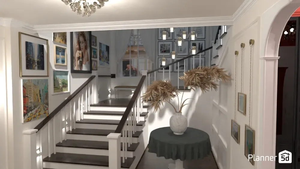Treppen im Grundriss zeichnen - rendering erstellt mit planner 5d