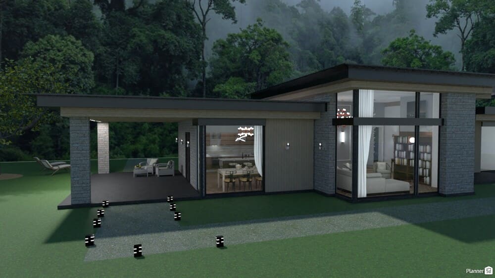 Fachada de casa moderna pequena