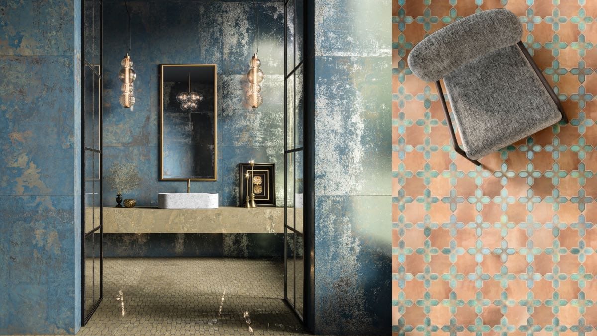 diseño de interiores con cardenillo, verdín o verdigrís