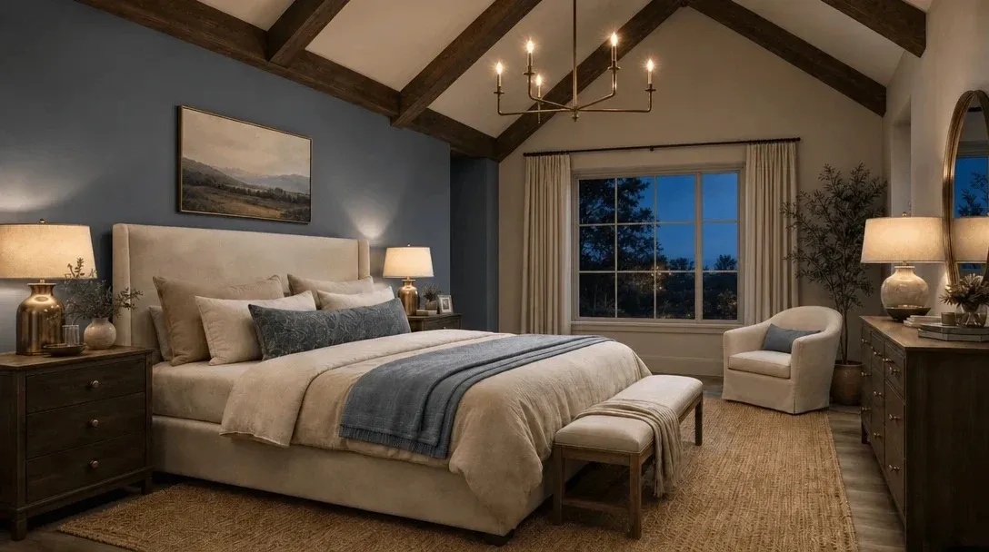 AI interior design prompts. Bedroom design created with AI Studio in Planner 5D.