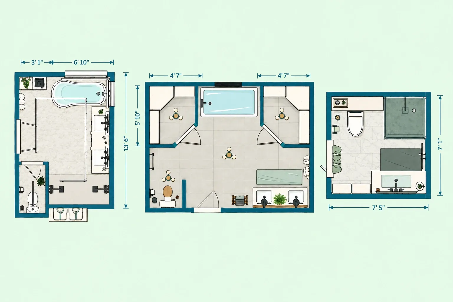 Master Bathroom Layout Ideas