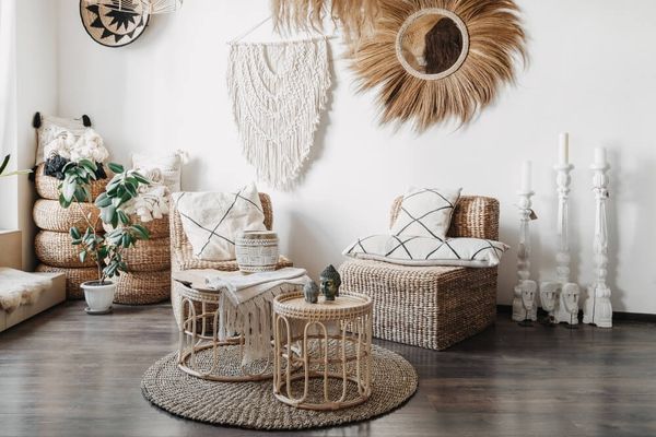 decoración de casa de estilo boho o bohemio