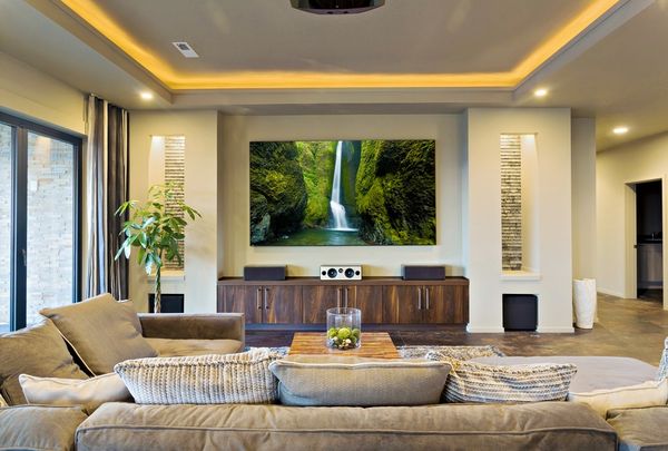 different types of lighting in a home theatre room