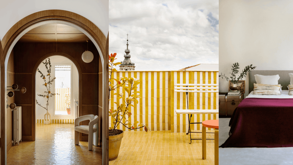 apartamento en Madrid con terraza y suelo amarillo moderno de diseño