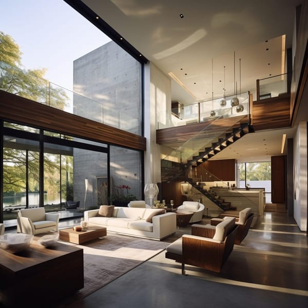 Imagem de Interior de casa moderna gerada com Inteligência Artificial