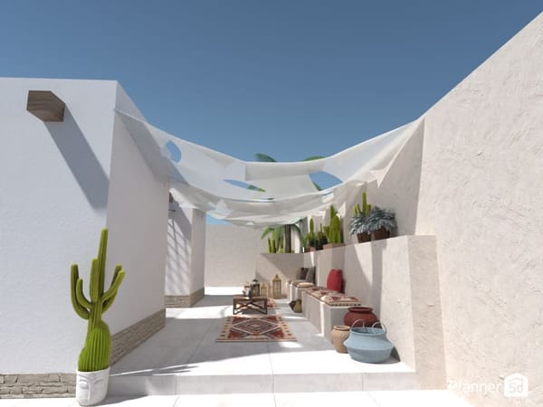 Projet de patio ensoleillé créé avec Planner 5D 