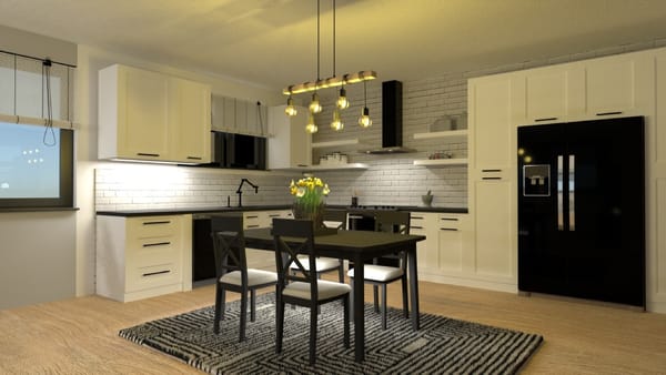 white kitchen project with Planner 5D
