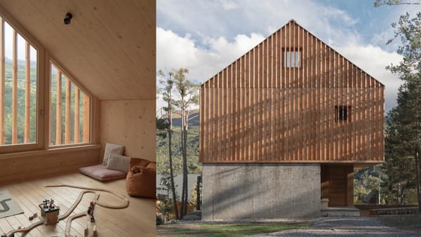 casa de madera moderna en la montaña, alpes franceses