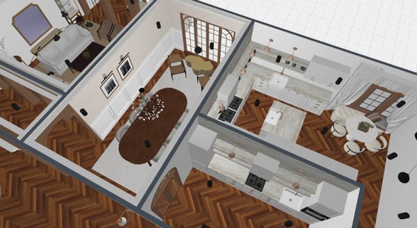 plano 3d de casa creado con planner 5d, render 3d
