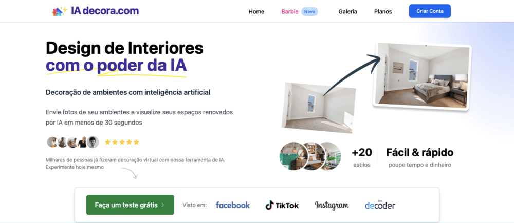 12 ferramentas de design de interiores com IA em 2026