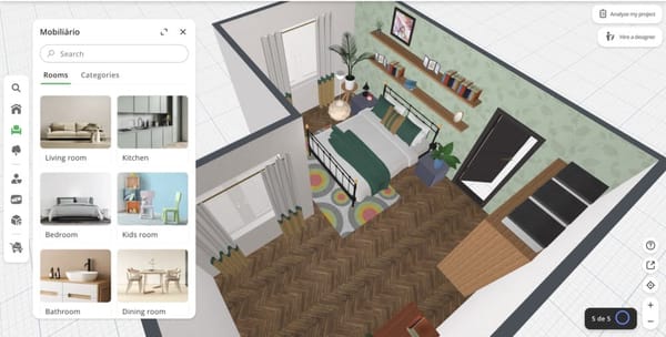 planta baixa 3D criada no Planner 5D