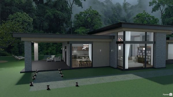 Fachada de casa moderna pequena