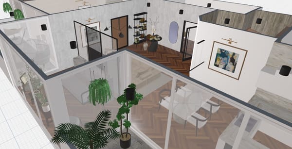 Planner 5D’s Spaces: render 3d casa moderna