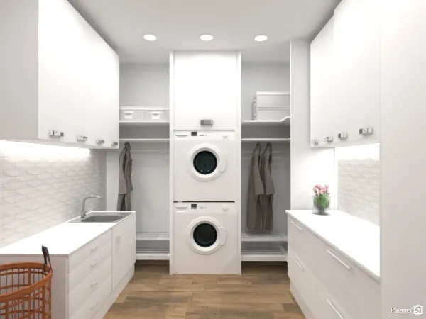 Como organizar lavanderia, render 3D de lavanderia criado no Planner 5D