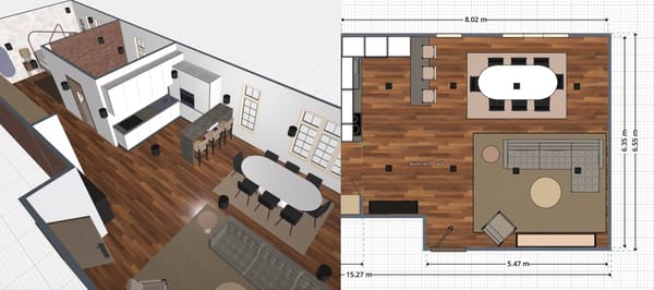 Planos de apartamentos tipo loft. Diseño de Planner 5D.