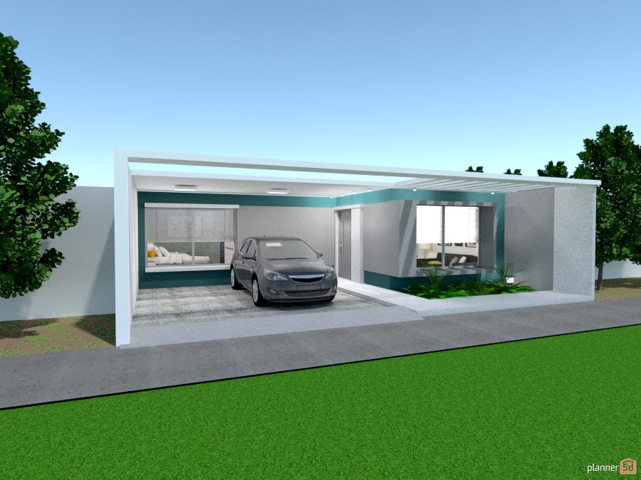  modern  house with garage