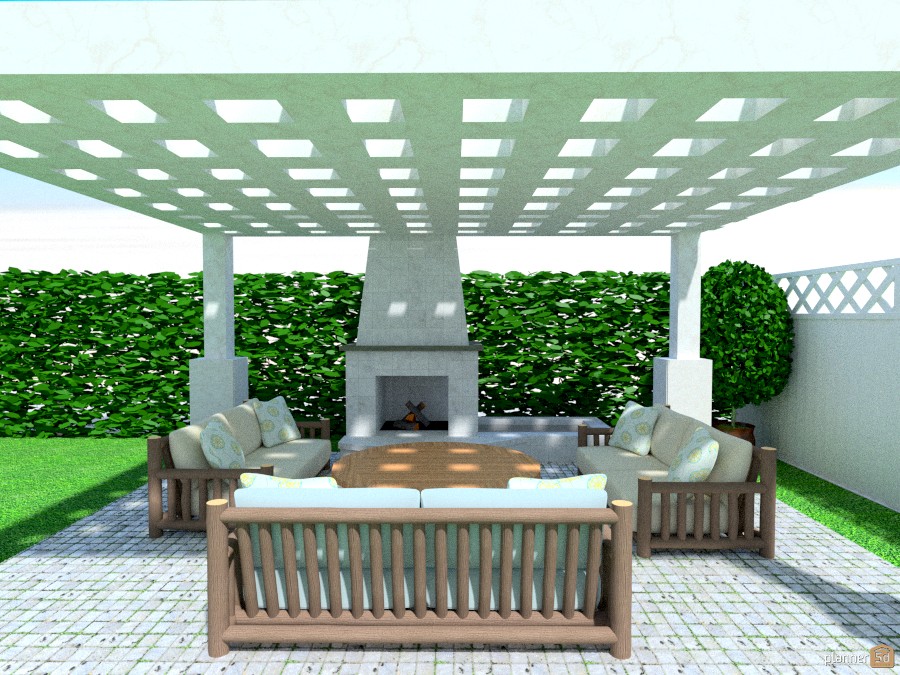 Patio With Outdoor Fireplace Free Online Design 3d Ideas By