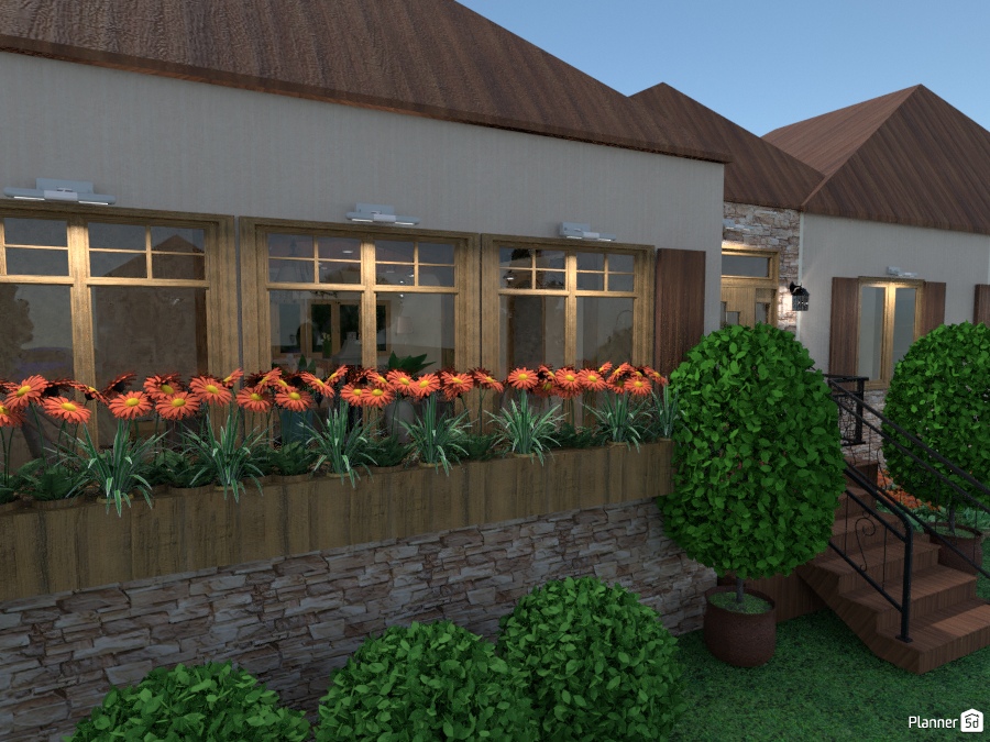 Planter Boxes Near Front Entryway Of Model Home Free Online Design 3d House Ideas Jason Chandler Grimes By Planner 5d